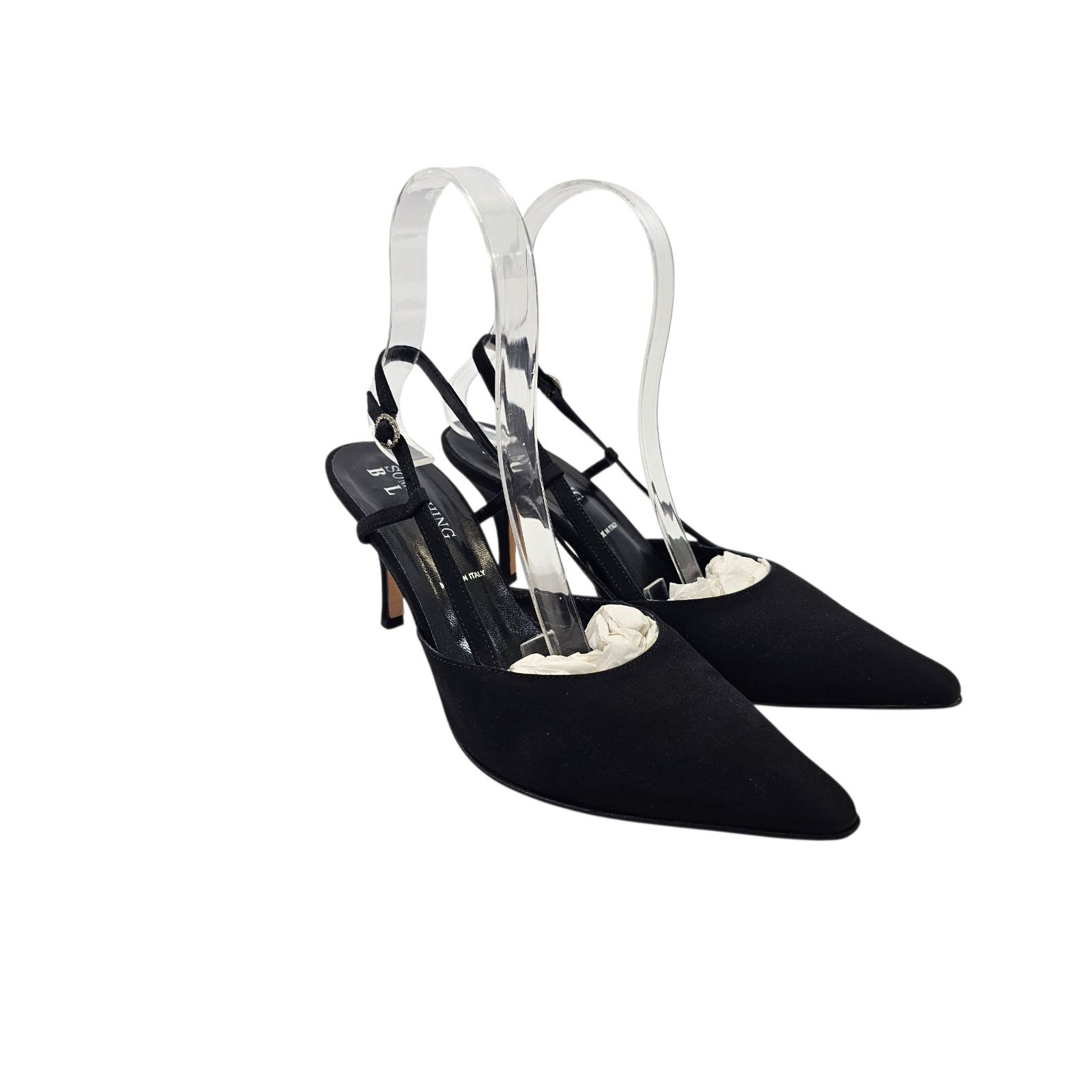 Something Bleu Mule Slingback Heels Pumps Lavorazione Artigiana Women's 8 Euc — image 2 of 8